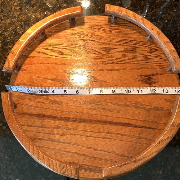 Wooden Lazy Susan with Handles - Picture 2 of 3